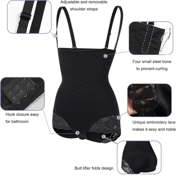 Women’s Black Shapewear, X-Large - XXLarge - Picture 3 of 6